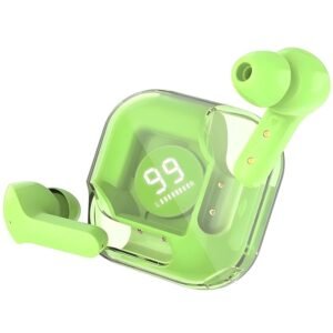 Buy Ultrapods Max TWS Earbuds - Bluetooth 5.3, 6H Battery, Transparent Design, Waterproof - Green