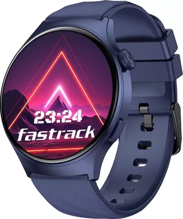 Fastrack Pro Smartwatch – 1.43” AOD Display, BT Calling, Functional Crown, Blue Strap