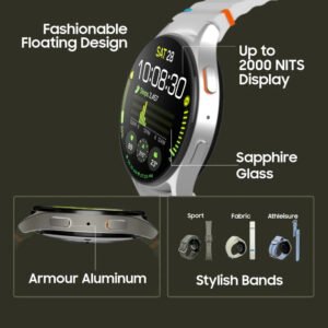 Samsung Galaxy Watch 7 Clone (JS7 44mm) – Affordable Tech Redefined silver Smart Watch