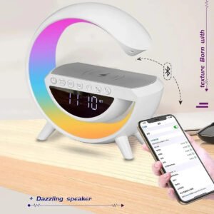 All-in-One G Speaker Lamp – RGB Bluetooth Speaker with Wireless Charging & Smart Controls