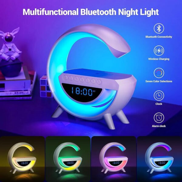 All-in-One G Speaker Lamp – RGB Bluetooth Speaker with Wireless Charging & Smart Controls