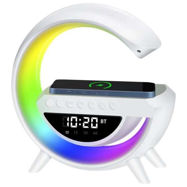 All-in-One G Speaker Lamp – RGB Bluetooth Speaker with Wireless Charging & Smart Controls