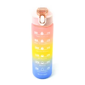 900ML Motivational Water Bottle with Straw - Colorful BPA-Free Plastic, Reusable for Gym, School & Office Hydration