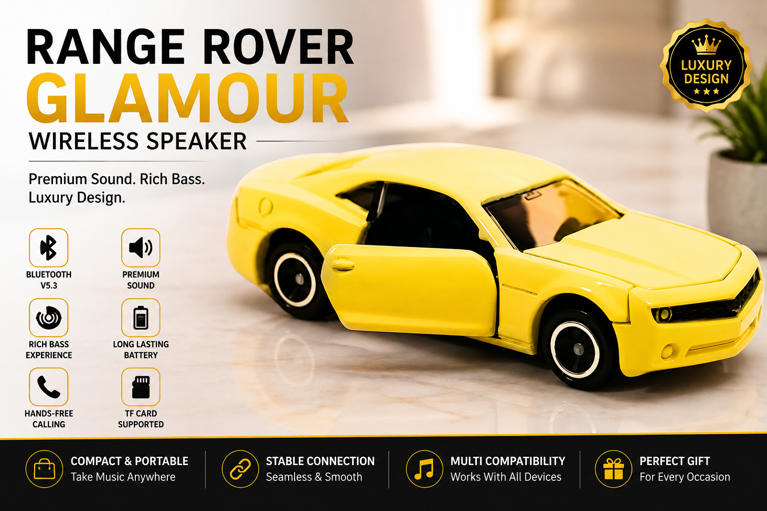 Range Rover Glamour Wireless Speaker | Bluetooth 5.3