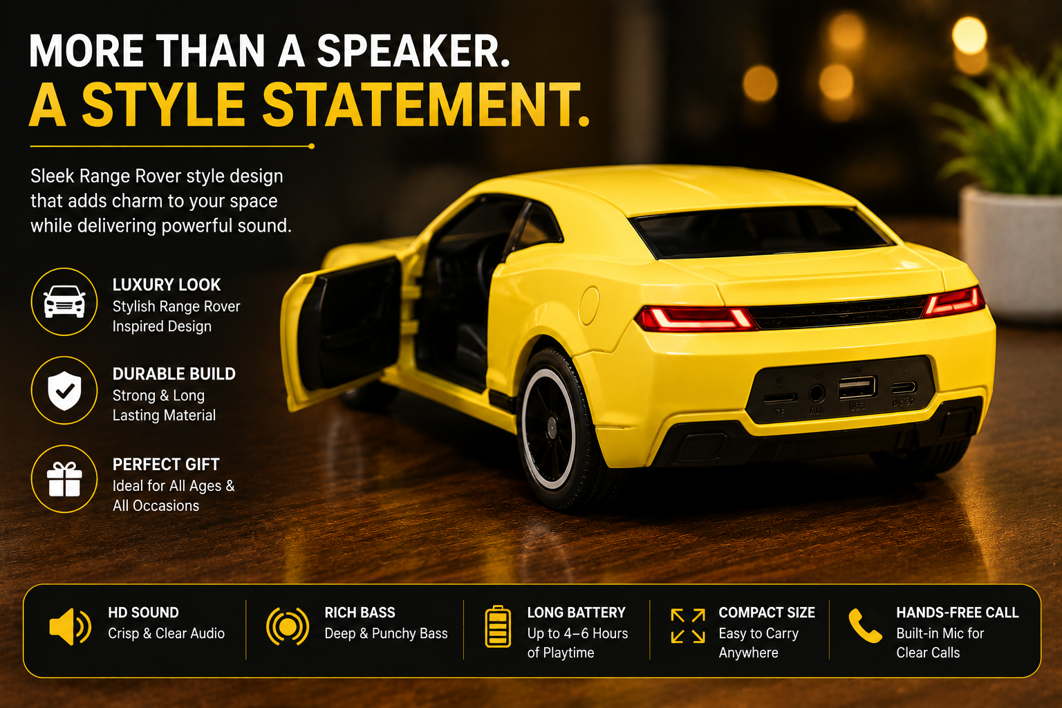 Range Rover Glamour Speaker – HD Bass & Luxury Sound