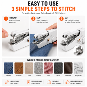 Handheld Electric Sewing Machine - Cordless for Beginners