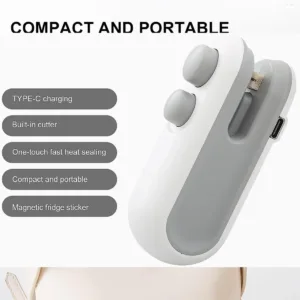 2-in-1 Rechargeable Mini Bag Sealer- Heat Seal Snacks