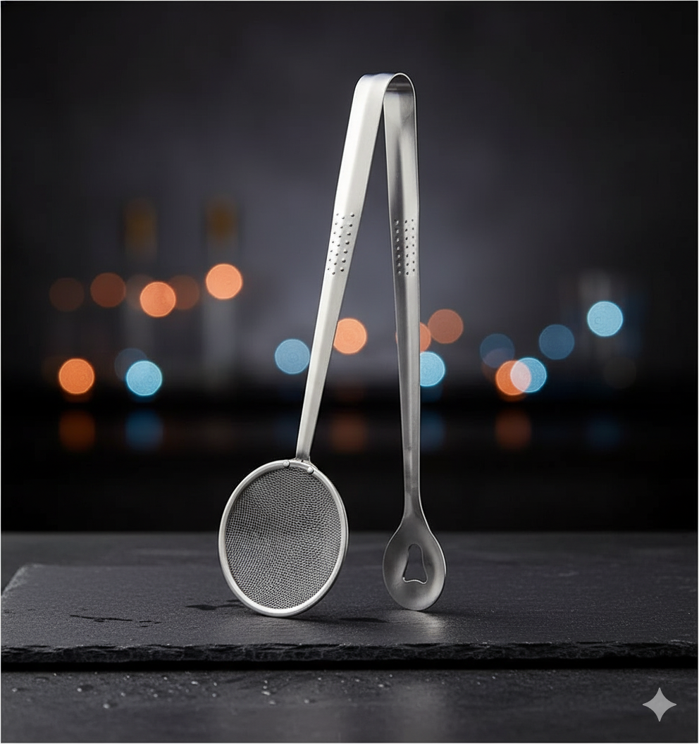 2-in-1 Filter Spoon & Food Clip for Frying Oil & Cooking