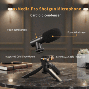 Vlogging Kit: Mic, LED Light, Tripod & Phone Holder