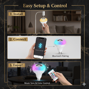 12W Bluetooth Music LED Bulb - Multicolor Smart Remote