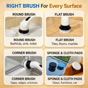 7-in-1 Electric Spin Scrubber with Long Handle