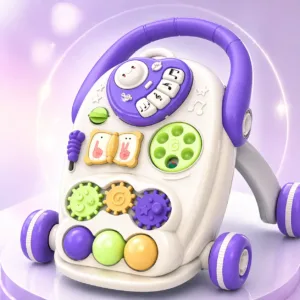 Baby Walker with Music & Anti-Slip Wheels – Purple