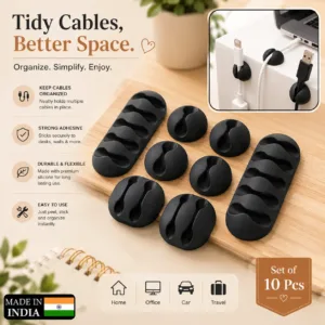 Cable Organizer Holder Clips for Wire Management (10 Pc)