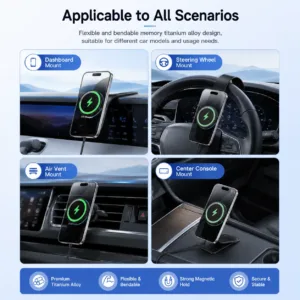 15W Wireless Car Charger Phone Holder Mount