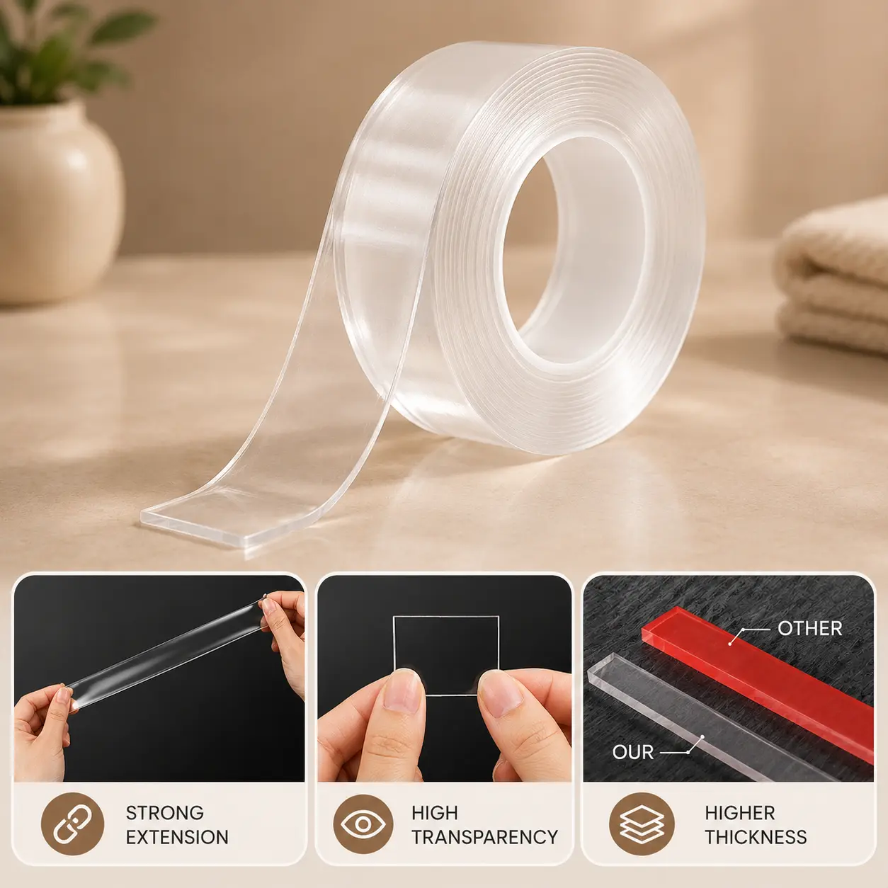 Double Sided Nano Adhesive Gel Tape 3 Meter