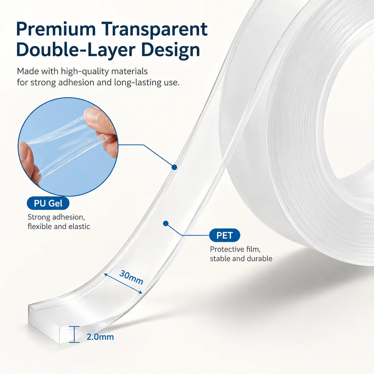 Double Sided Nano Adhesive Gel Tape 3 Meter