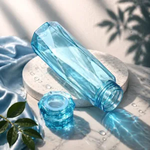Glass Water Bottle with Plastic Cap for Fridge & Kitchen Use