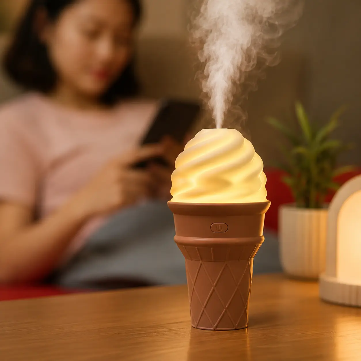 Ice Cream Design LED Air Humidifier for Home & Office