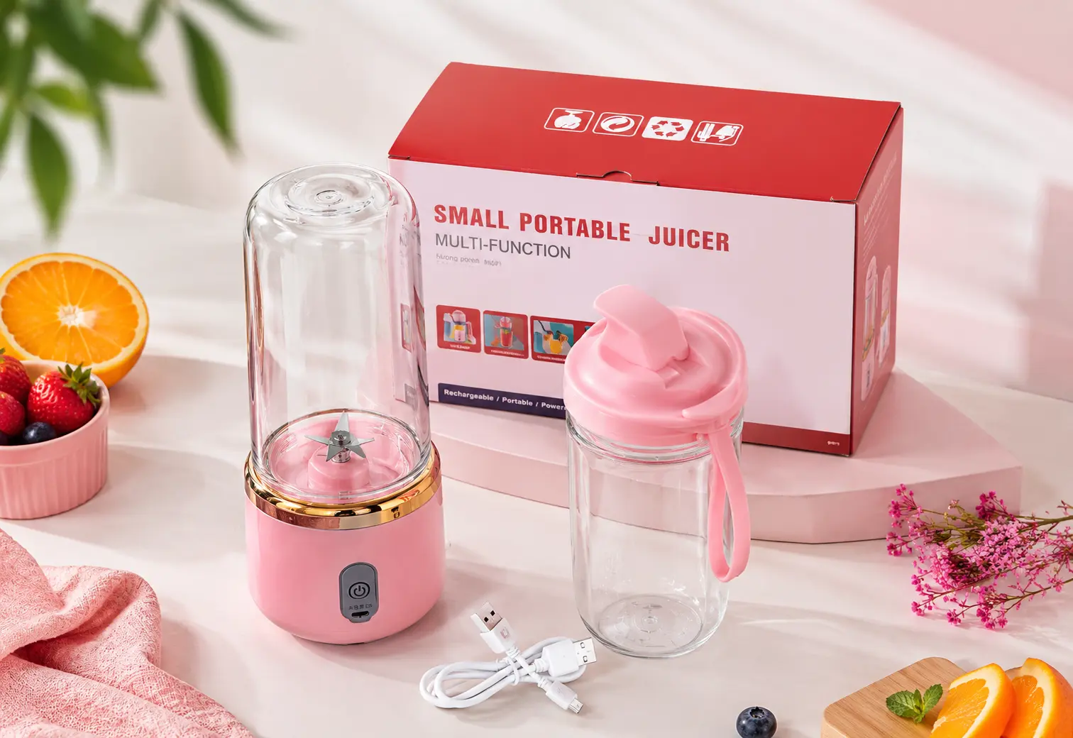 Portable Juicer Blender with Water Bottle & Cup Set