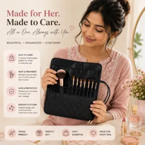 Foldable Makeup Brush Organizer Travel Bag