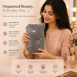 Foldable Makeup Brush Organizer Travel Bag
