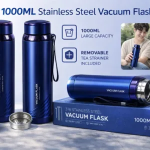 Vacuum Insulated Steel Bottle 1L – Hot & Cold Flask