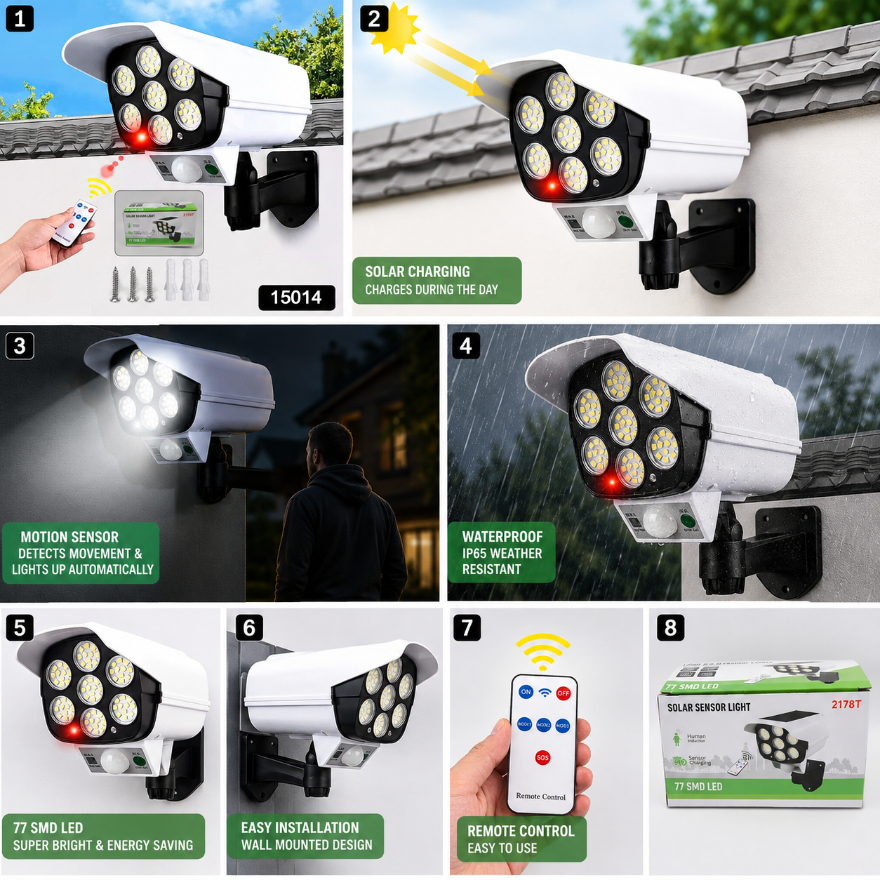 Solar Security Camera Light 77 LED | YSStore