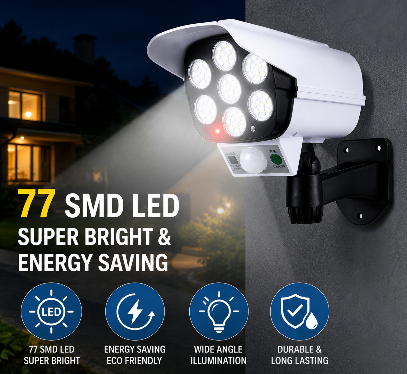 Solar Security Camera Light 77 LED | YSStore