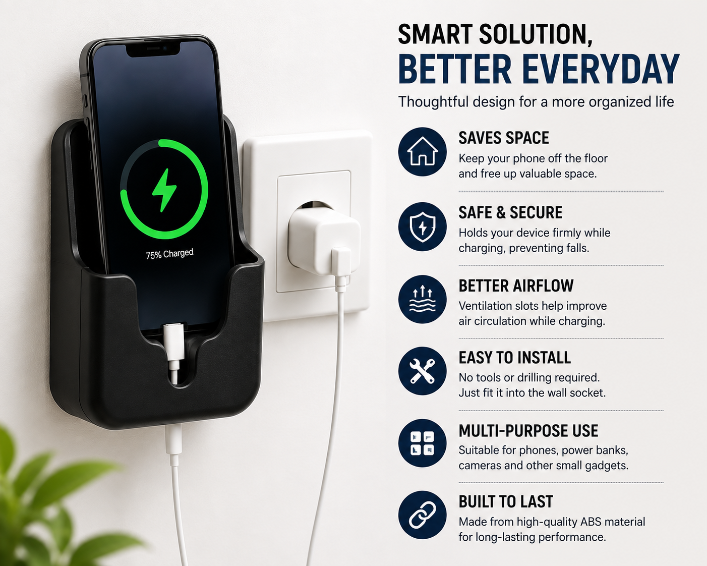 Multi-Purpose Wall Mobile Charging Holder | YSStore