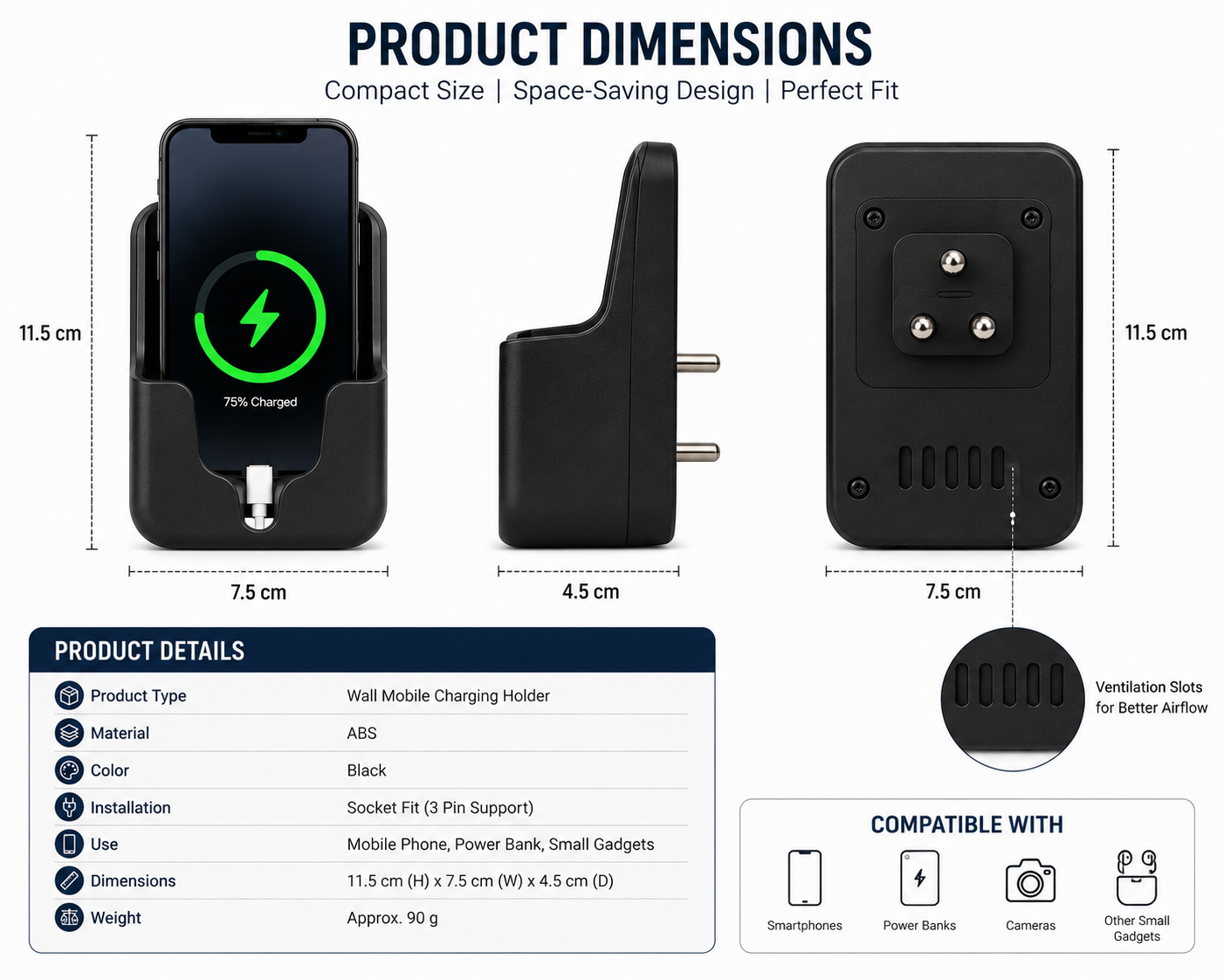 Multi-Purpose Wall Mobile Charging Holder | YSStore