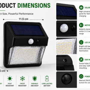 Solar Wall Lamp with Motion Sensor | Outdoor Solar LED Light