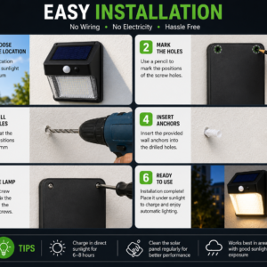 Solar Wall Lamp with Motion Sensor | Outdoor Solar LED Light