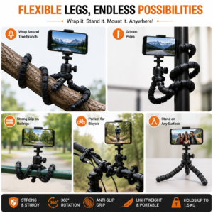 Flexible Gorilla Tripod 6 Inch | Mobile Camera Stand
