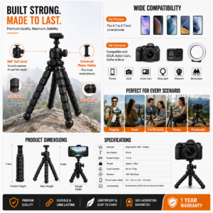 Flexible Gorilla Tripod 6 Inch | Mobile Camera Stand
